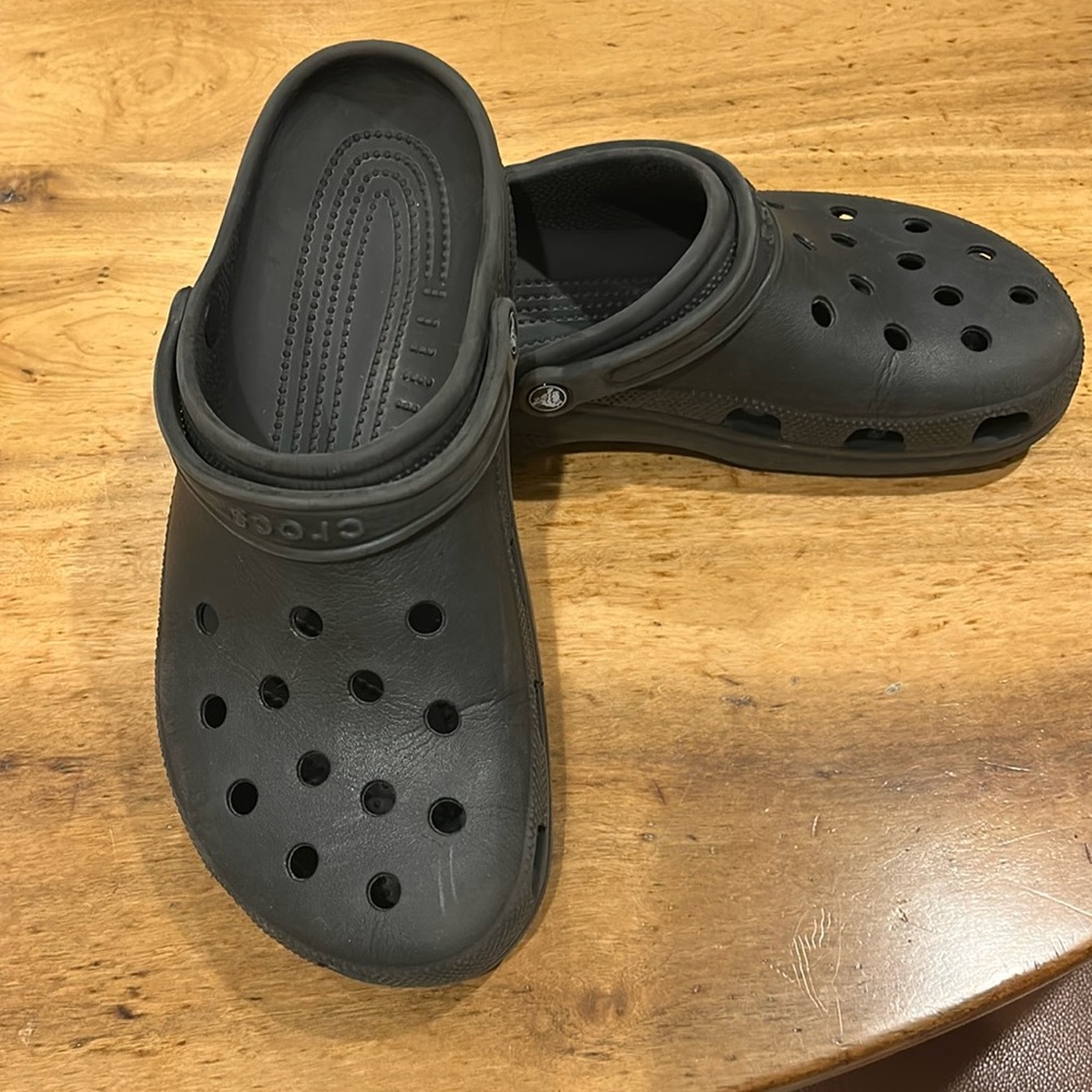 Men’s classic black Crocs size 13.